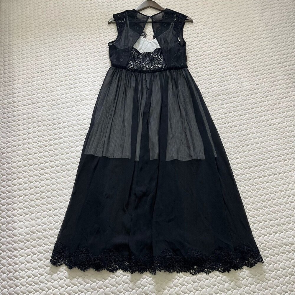 $419 NWT ALLSAINTS Sara Lace Midi Black Dress Size 8 - Picture 10 of 14